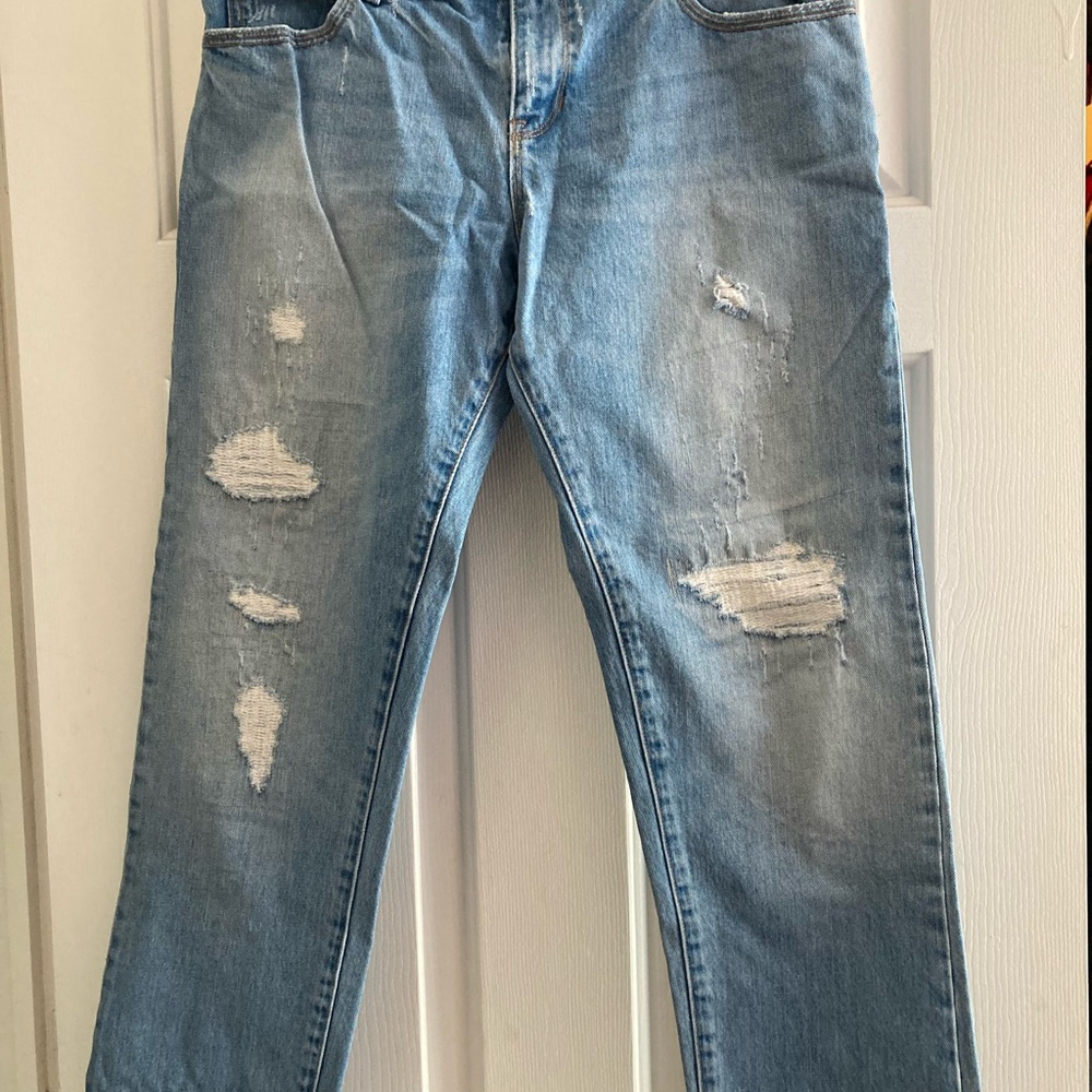 GAP Blue Relaxed Jeans with Vintage Distressing